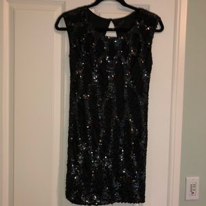 Black beaded mini dress